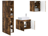 Bathroom Furniture Set 3 pcs Smoked Oak 33 x 34.5 x 160 cm 3406078