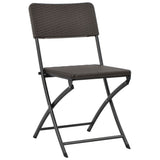 Folding Chair Set of 2 Brown HDPE and powder-coated steel 44551