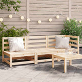Garden Sofa 3-Seater Solid Wood Pine 837949