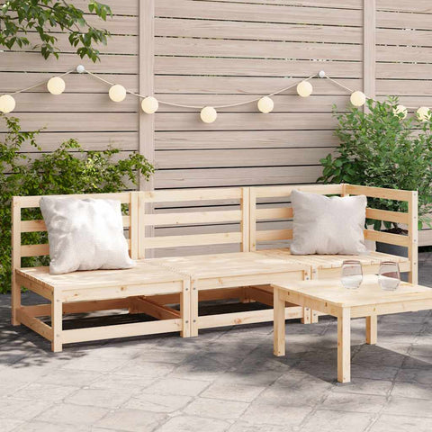 Garden Sofa 3-Seater Solid Wood Pine 837949