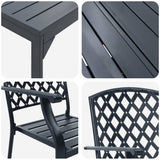 Garden Dining Set 7 pcs Anthracite Powder-coated Steel 3378818