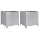 Garden Planters 2 pcs 40x40x40 cm Galvanised Steel 851210