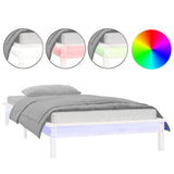 LED Bed Frame without Mattress White 90x200 cm Solid Wood 820592