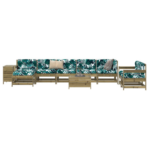 ZNTS 10 Piece Garden Sofa Set Impregnated Wood Pine 3250679