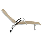 Sun Lounger Cream Aluminium Extra High Adjustable Armrests 310522