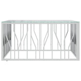 Coffee Table 100x100x50 cm Stainless Steel and Glass 350065