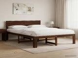 Double Bed Frame with Headboard ROSTOCK Dark Brown 140 x 200 cm 903380