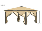 3.3 x 3.3m Pop Up Gazebo, Double Roof Foldable Canopy Tent with Zipped Mesh Sidewalls, Height T3398P318790