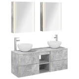 Bathroom Furniture Set 5 pcs Concrete Grey 3406730