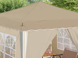 Pop-up Party Tent 195 x 195 x 245 cm Cream Oxford Fabric 42019735