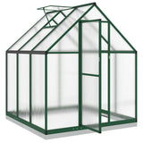Greenhouse with Base Frame Green 169x169x202 cm Aluminium 4005832