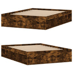 ZNTS Bed Frame without Mattress Smoked Oak 135x190 cm Double Double 3203912