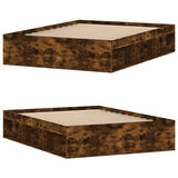 ZNTS Bed Frame without Mattress Smoked Oak 135x190 cm Double Double 3203912