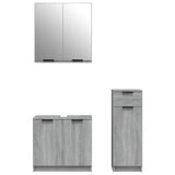 3 Piece Bathroom Cabinet Set Grey Sonoma Engineered Wood 3115874