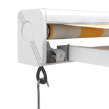 Retractable Awning Yellow and White 5x3 m Fabric and Aluminium 3154535