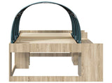 Bed Frame with Tunnel 3 pcs Sonoma Oak and Light Blue 3423624