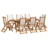7 Piece Garden Dining Set Solid Wood Acacia and Textilene 3279290