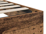 Ottoman Bed Frame Old Wood 203 x 120 x 25 cm Engineered Wood 3409243