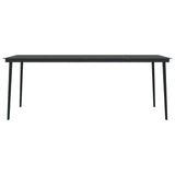 Garden Dining Table Black 200x100x74 cm Steel and Glass 3100108