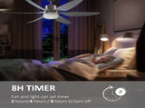 Reversible Ceiling Fan with Light, 6 Blades Indoor Modern Mount LED Lighting Fan with Remote T3398P341458