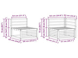 Sofa Sets 4 pcs White 187.5 x 128.5 x 73 cm Solid Acacia Wood 3391749