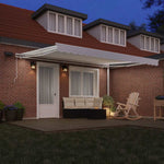 Retractable Awning with Manual White 450 x 300 cm Fabric 3330984