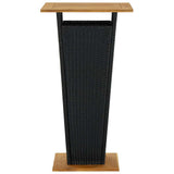 313463 Bar Table Black 60x60x110 cm Poly Rattan and Solid Acacia Wood