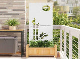Garden Privacy Screen White 50 x 140 cm Cold-rolled steel 876316