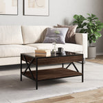 ZNTS Coffee Table with Infinity LED Brown Oak 70x50x38 cm 847706