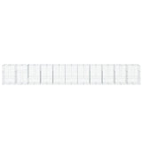 Gabion Basket with Cover 1100x100x150 cm Galvanised Iron 3295223