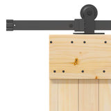 Sliding Door NARVIK Natural and Black 95 x 210 cm 3445369