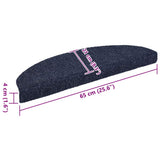 Stair Mats Self-adhesive 15 pcs 65x21x4 cm Blue Half Round Large 132701