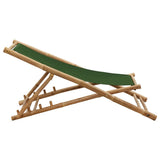 Beach Chair Green Bamboo and canvas Perfect for adults Foldable 313021