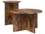 Side Table Set with Storage 2 pcs Smoked Oak Engineered Wood 8001033