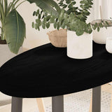 Table Top Dark Brown 80x40x4 cm Solid Wood Oak Oval 4009057