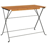 ZNTS Folding Bistro Table 100x54x71 cm Solid Wood Acacia and Steel 319971