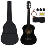 ZNTS 8 Piece Classical Guitar Beginner Set Black 1/2 34" 70127