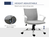 Office Chair Linen Swivel Computer Desk Chair Home Study Task Chair with Wheels, Arm, Adjustable T3398P328247