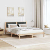 Bed Frame with Upholstered Headboard Dark Grey 150 x 200 cm 878250