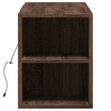 TV Wall Cabinet with LED Lights Brown Oak 135x31x39.5 cm 852389