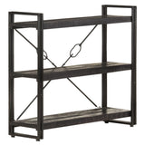Bookcase Black Solid rough mango wood Medium Durable Bookcase 320627