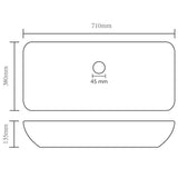 146954 Luxury Basin Rectangular Matt White 71x38 cm Ceramic