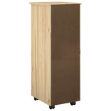 Rolling Cabinet Brown 34 x 39 x 93.5 cm Solid Pine Wood 42032394