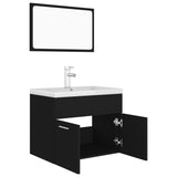 Bathroom Furniture Set Black Engineered Wood 3071316