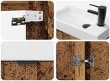Bathroom Vanity Unit with Tap Old Wood 45.5 x 22.5 x 84 cm 889439