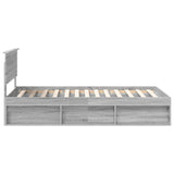 Bed Frame Grey Sonoma 100 x 200 cm Solid Pine Wood 3410641