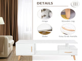 Modern Minimalism Coffee Table with Storage, Sofa Side Table with Shelf & Drawer for Living Room T3398P330541