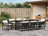 Garden Dining Set 9 pcs Black Poly Rattan 3380744