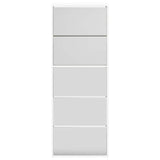 Shoe Cabinet 5-Layer Mirror White 63x17x169.5 cm 273938