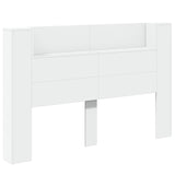 Headboard Cabinet with LED White 160 x 16.5 x 103.5 cm 8006541